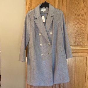 NWT wool coat fit Loft. Light grey wool